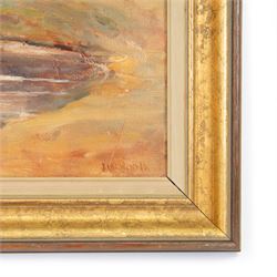 James William Booth (Staithes Group 1867-1953): The Village Pond, oil on canvas laid on to board signed 23cm x 31cm