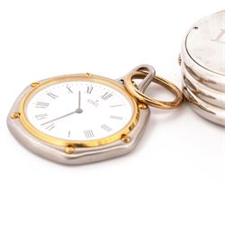 Ebel Loupe travelling alarm clock, in leather case, Ebel desk clock and fob watch