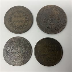 Coins, tokens, paranumismatic and miscellaneous items, including United States of America 1850 one cent, 1877 one dime, 1884 five cents, 1926 Liberty dime etc, Queen Victoria New Brunswick 1843 one penny token, East India Company 1845 half anna, Chinese cash coins, Grand Lodge of Maryland November 16th 1886 Centennial Session medallion etc