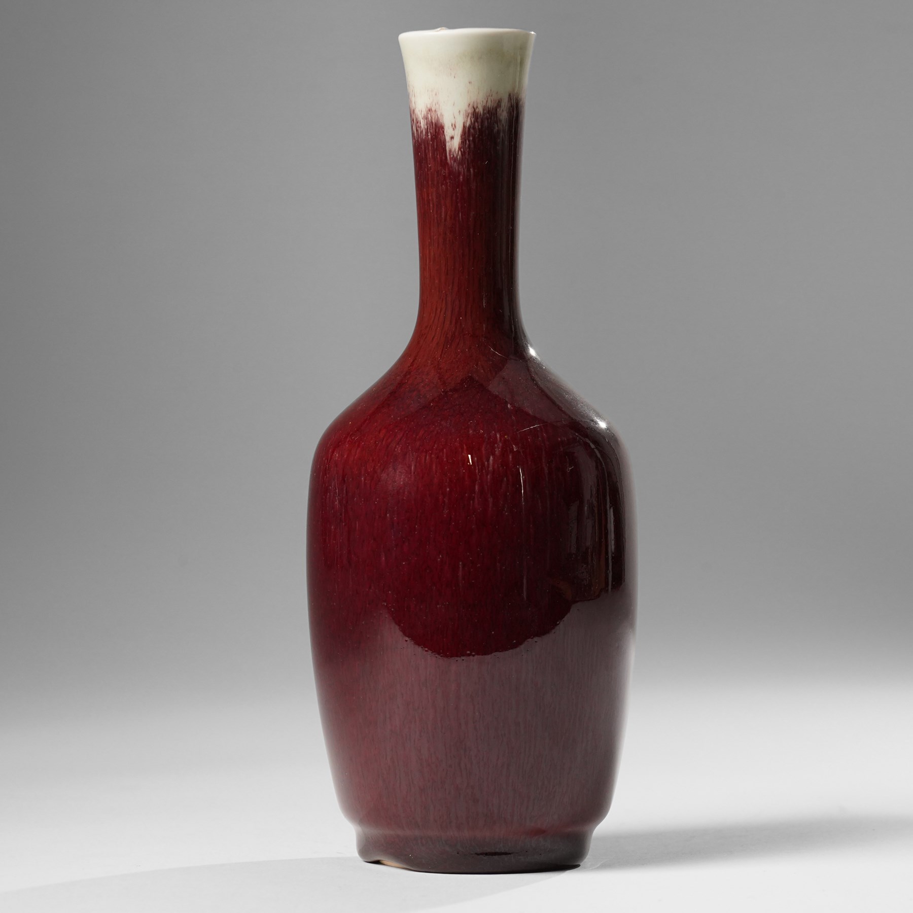 Chinese sang de boeuf bottle vase, H21cm