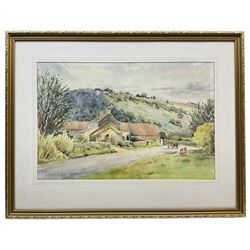 Edward H Simpson (British 1901-1989): 'Howden Farm - Langdale End' Yorkshire Village and Haystacks on the East Coast, three watercolours signed max 37cm x 55cm (3)