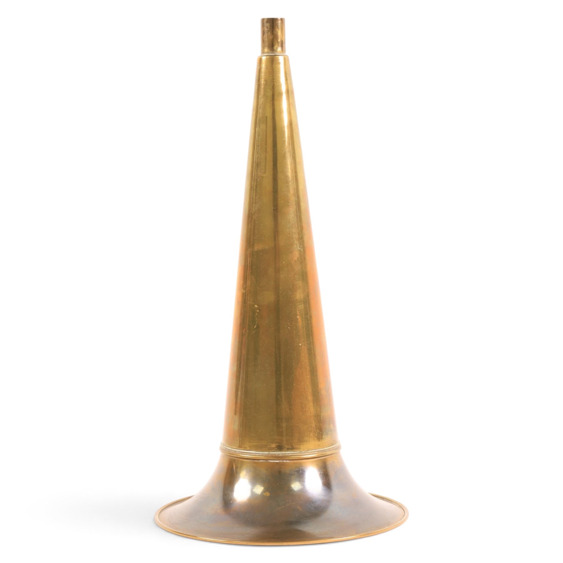 Early 20th century Edison GEM phonograph, in oak case, serial number 237880, with brass horn and a collection of wax cylinders