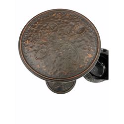 Early 20th century Bretby Art Nouveau Jardinière and stand, with applied cabochon detail, each with impressed mark beneath, jardinière H22.5cm D28cm, overall including stand H94.5cm