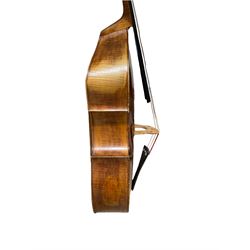 Fine double bass by Albert Volkmann double bass specialist of Schonbach Bohemia c1910, with 110cm (43.25