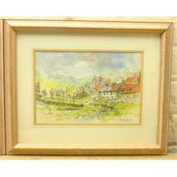 Hedley Carrington (British 20th century): 'Staithes', 'Sandsend' and 'Robin Hood's Bay', set three pen and watercolours signed and dated '93, titled verso 17cm x 25cm (3)