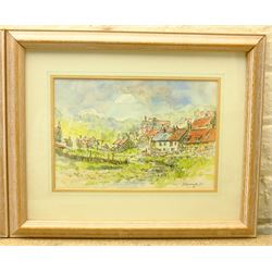Hedley Carrington (British 20th century): 'Staithes', 'Sandsend' and 'Robin Hood's Bay', set three pen and watercolours signed and dated '93, titled verso 17cm x 25cm (3)