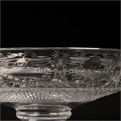 Stuart Crystal Beaconsfield pattern fruit bowl on pedestal foot 30cm