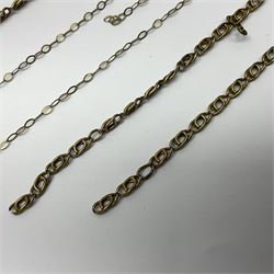 9ct gold chain links, hallmarked 