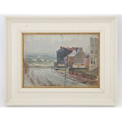 Frank Henry Mason (Staithes Group 1875-1965): North Riding Hotel 'North Marine Road' Scarborough, oil on board titled unsigned, inscribed verso in Mason's hand 'Optional 