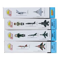 Four Cobi Bricks 1:48 scale Armed Forces model aircraft sets, comprising no. 5894 Panavia Tornado IDS, no. 5901 Rafale C, no. 5829 F-35 B Lightning II and no. 5851 MIG-29 East Germany, all in sealed boxes