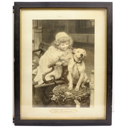 After Thomas Gainsborough (British 1727-1788): Portrait of Mrs Watson, engraving, together with four further 19th century portrait engravings, a Pears print and a further print, max 56cm x 48cm (7)