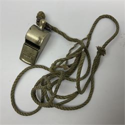 WWI J. Hudson & Co. Birmingham trench whistle dated 1916; WWI British War Medal awarded to 117363 Gnr. N.L. Wright R.A.; Services Rendered badge No.111643; RAF & RFC cap badges etc