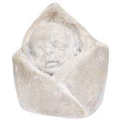 Barbara Tribe (1913-2000): 'Narrowboat Baby', plaster sculpture signed and dated 1944 12cm x 16cm