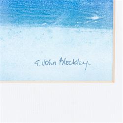 Gwilym John Blockley (British 1921-2002): 'Turquoise Seascape', watercolour signed, titled on gallery label verso 24cm x 38cm 