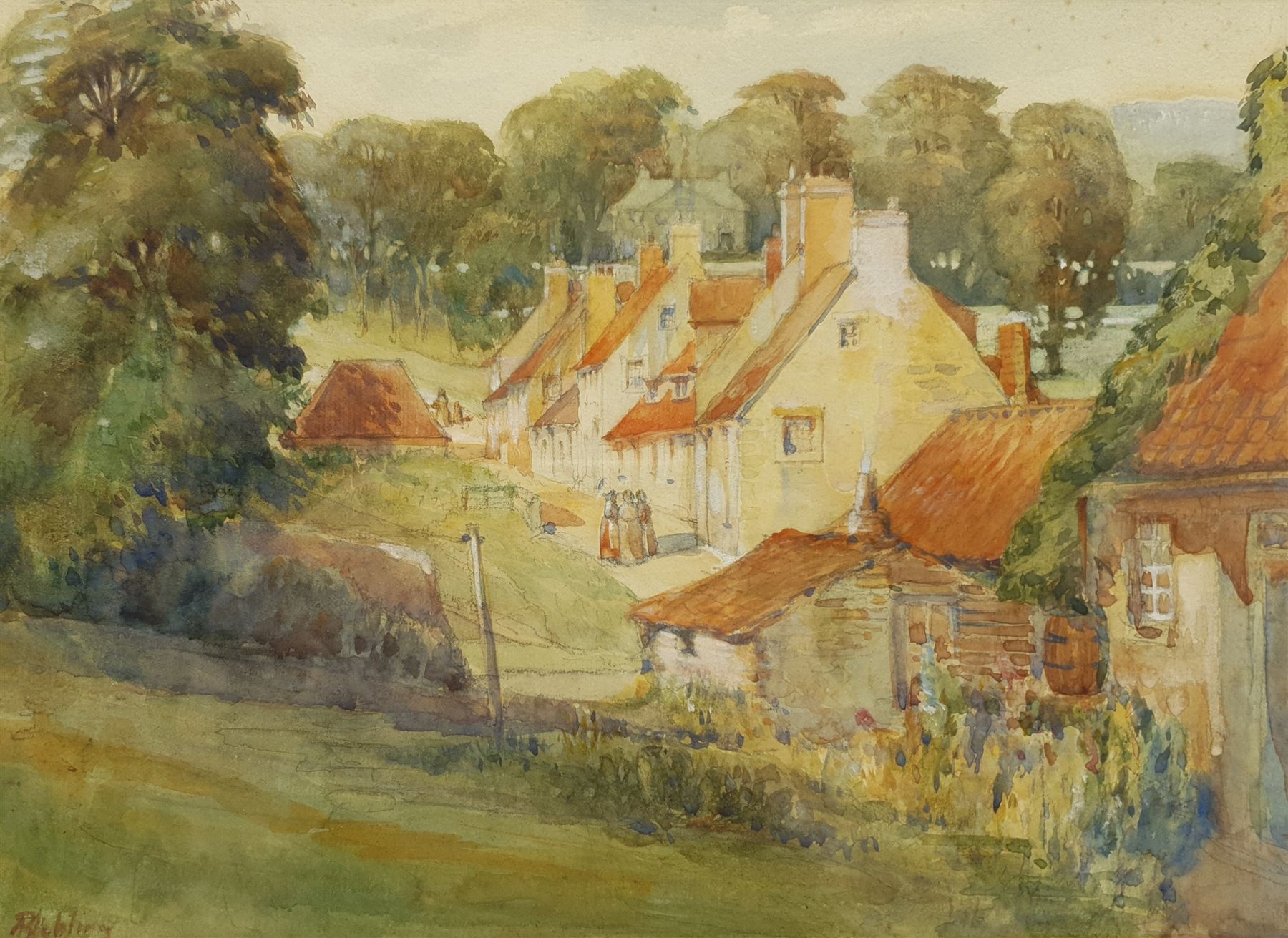 Robert Jobling (Staithes Group 1841-1923): 'The Bogan, Coldingham Berwickshire', watercolour signed, titled and dated 1913 verso 25cm x 35cm