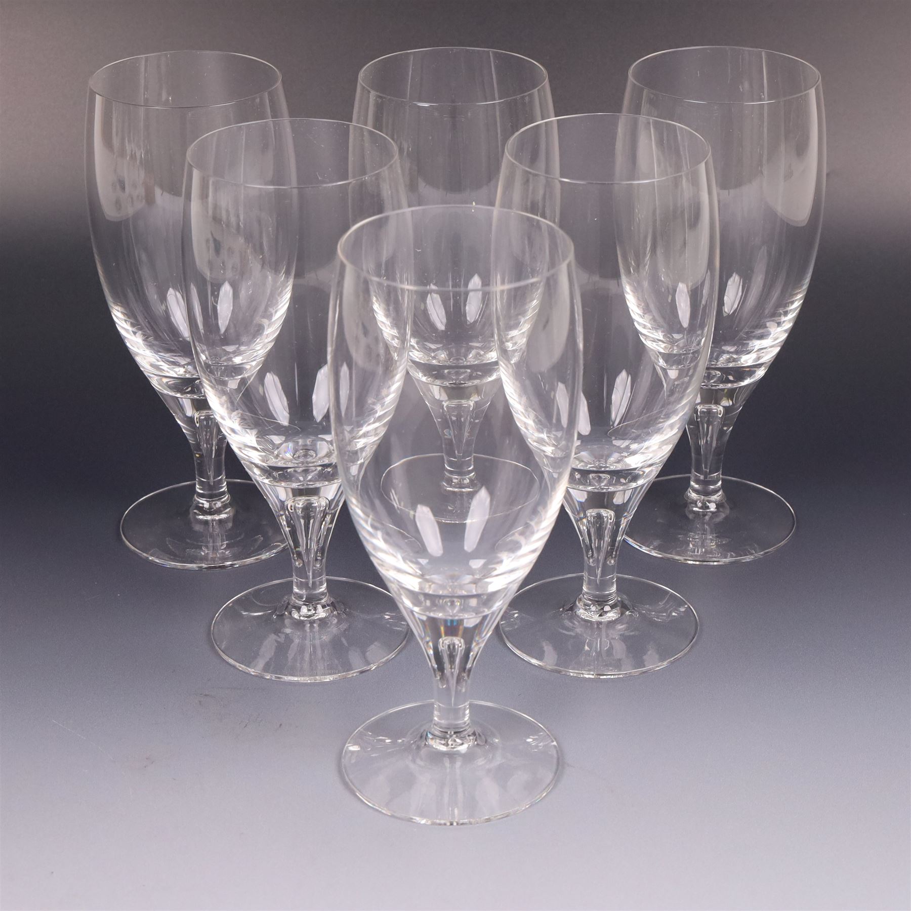 Dartington Crystal Charlotte suite for six, comprising wine, flutes, goblets and water glasses, all with boxes 