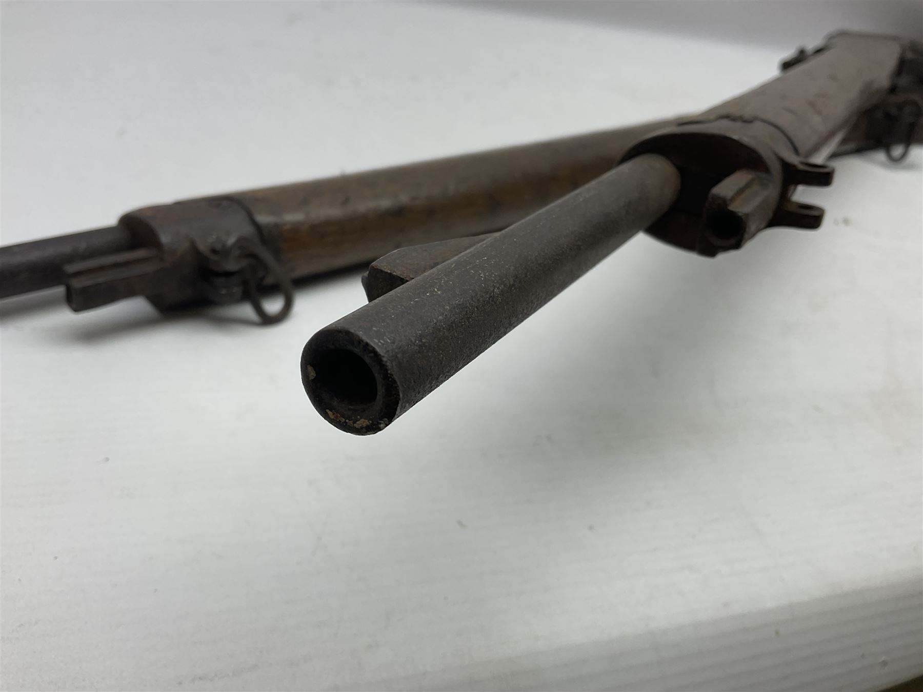 RFD ONLY AS NOT NITRO OR BLACK POWDER PROOFED - two late 19th century Martini Henry .303 carbines in poor condition for spares or repair, no visible numbers (2)