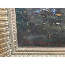 William Henry Charlton (Newcastle 1846-1918): 'Scene near Quimperlé - France', oil on board signed, titled on label with artist's Gosforth address verso 36cm x 44cm