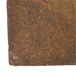 WWI Imperial German army sniper plate/trench armoured shield, rectangular armoured steel shield as used to protect snipers and sentries on duty in front line trenches, from Vimy Ridge France, H60cm, W45cm 