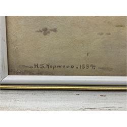 Henry Silkstone Hopwood (Staithes Group 1860-1914): Fisherman and Girls at Runswick Bay, watercolour signed and dated 1894, 40cm x 60cm