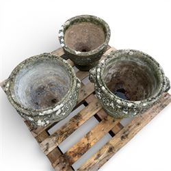 Three cast stone 20th century urns 