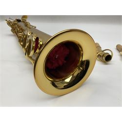 Trevor James The Horn Classic II brass straight soprano saxophone, serial no.T1255; in lightweight carrying case with accessories