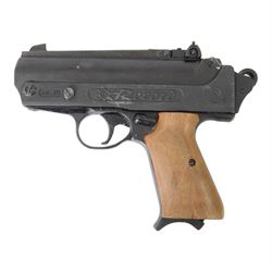 FB Record Jumbo .177 air pistol with shaped wooden grips and adjustable sights, L18cm