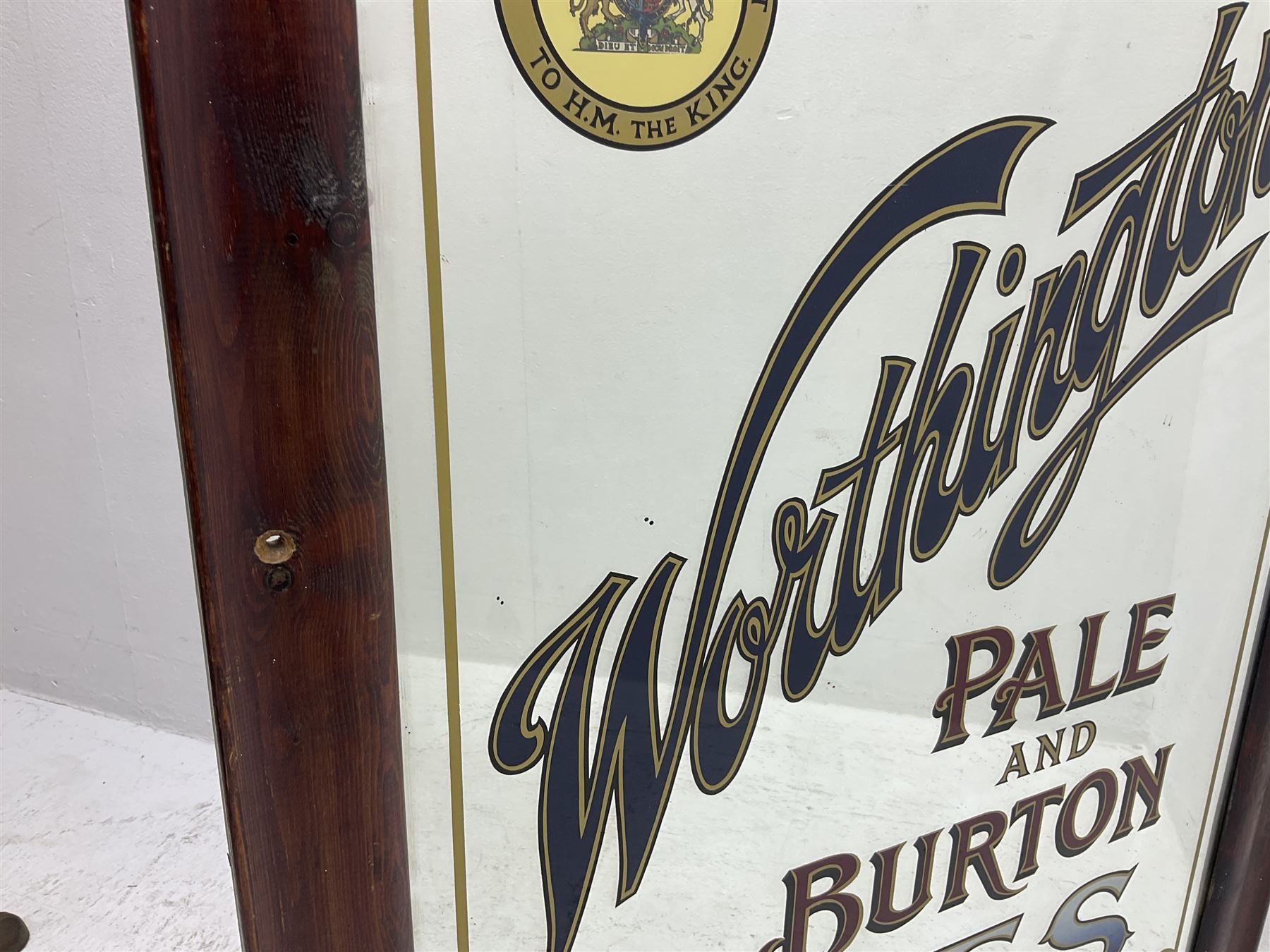 Worthingtons Brewery advertising mirror together with Burtons ales advertising mirror, Worthingtons mirror H100cm 