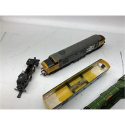 '00' gauge - Tri-ang 'Caledonian Single' Class 4-2-2 locomotive and tender; Hornby Class 37 Diesel (English Electric Type 3) locomotive No.37063; Airfix Class 61XX 2-6-2 Prairie tank locomotive No.6167; Pocher Italy American style 4-4-0 locomotive 'Reno'; and a quantity of part locomotives, spare parts etc; all unboxed