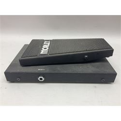 Three Morley guitar effects pedals, including The Little Alligator Volume serial no 195408 and Dual Bass Wah model PBA-2