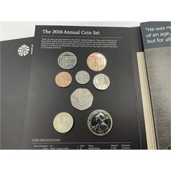 Two The Royal Mint United Kingdom Annual Coins Sets, dated 2015 and 2016, both in card folders with certificates