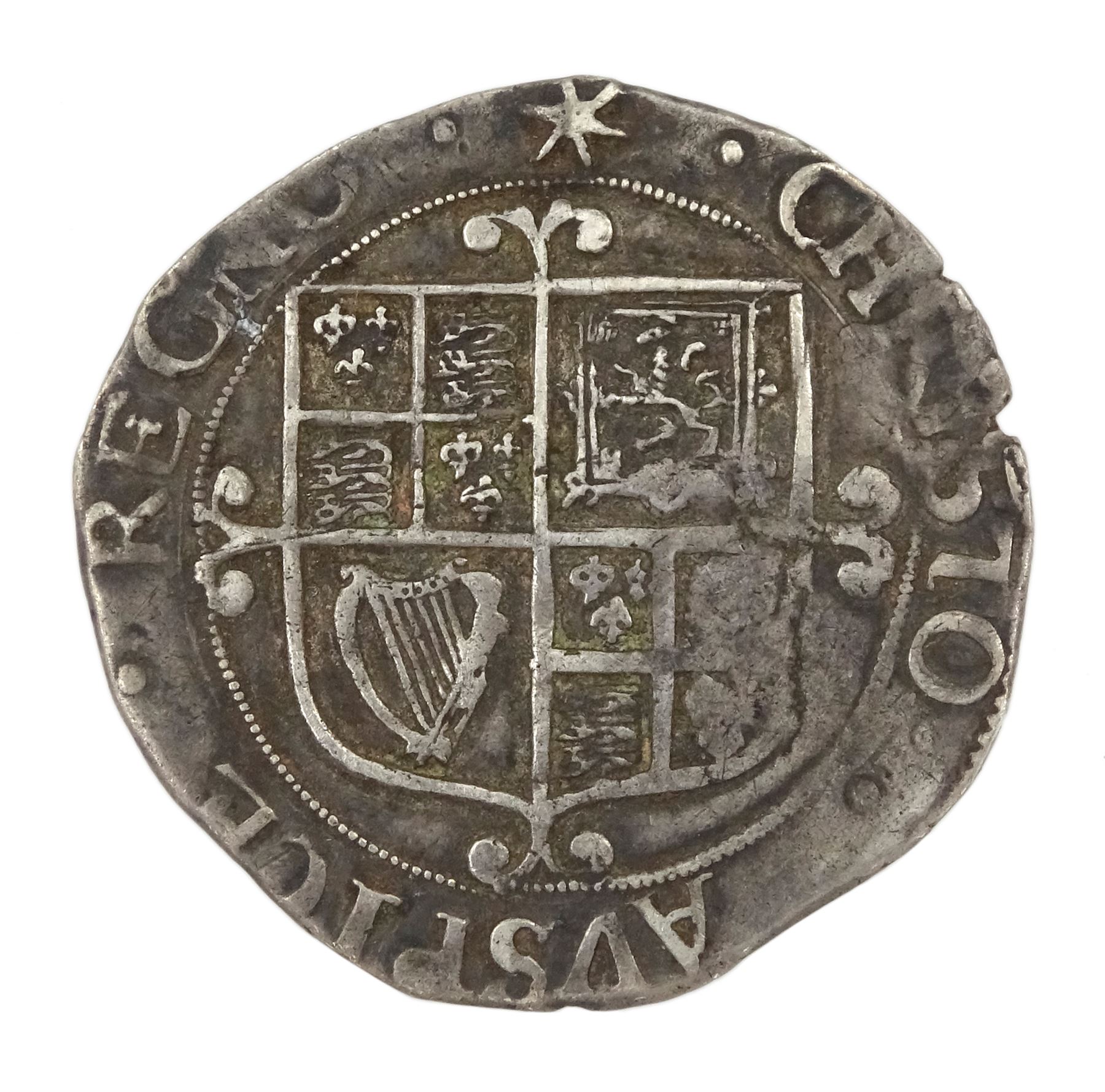 Charles I silver shilling coin 