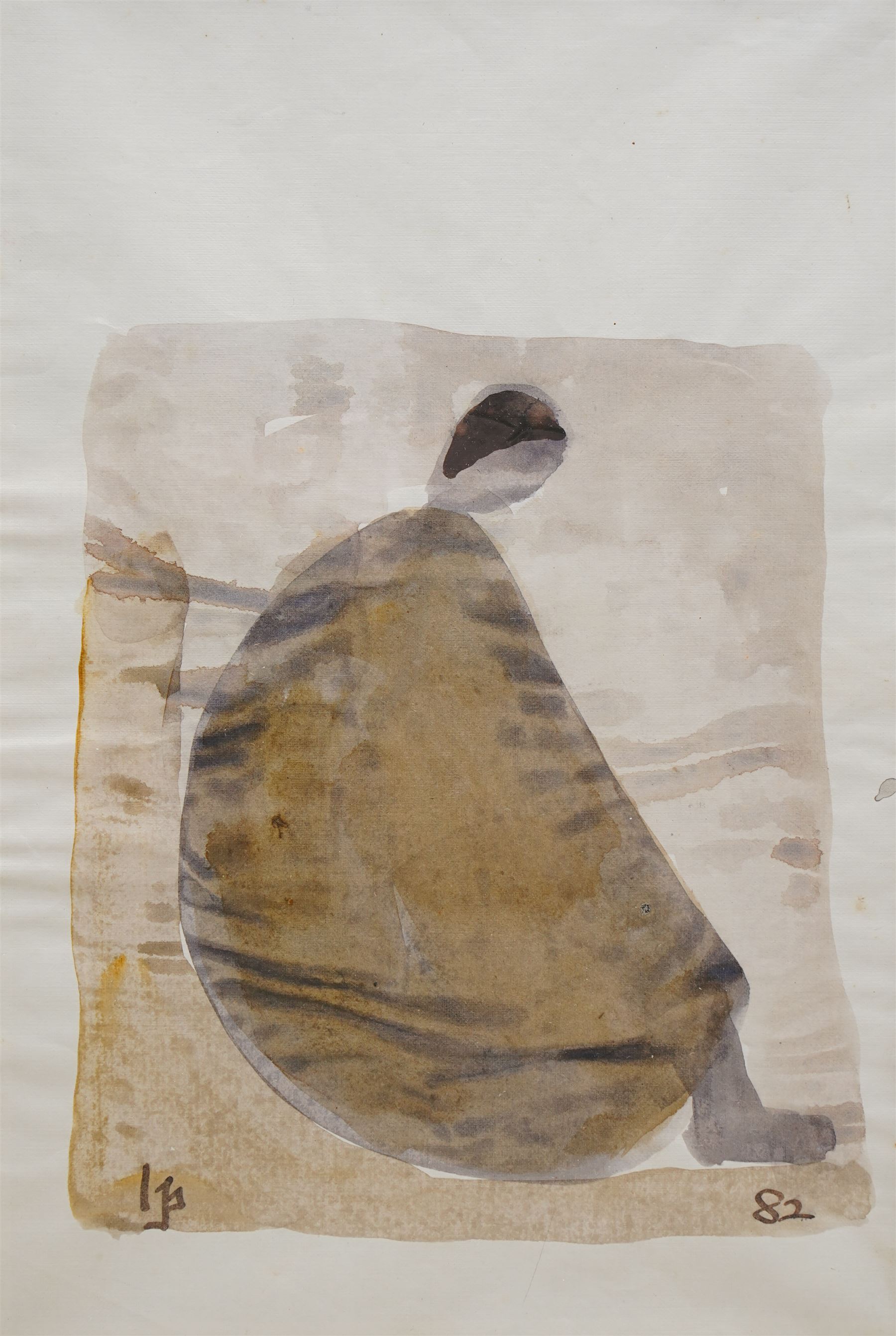 Ivan Peries (Sri Lankan - Columbo '43 Group): Seated Man, watercolour on paper signed with initials and dated '82, 29cm x 19cm (unframed)
Notes: Ivan Peries was a founding member of the '43 group, a 20th century modern art group in Columbo (previously British Ceylon) in the mid-20th century. This and the following work (Lot 6501) were part of a large series of similar works produced by Peries and begun in 1982, they are all dated '82 regardless of the production date in order to preserve continuity. The V&A museum contains three very similar works part of this series.
Provenance: The vendor was a very close friend of the artist and his family. These works were acquired from the wife of the artist - Veronica Peries, during the time she lived at Southend on Sea - UK. 