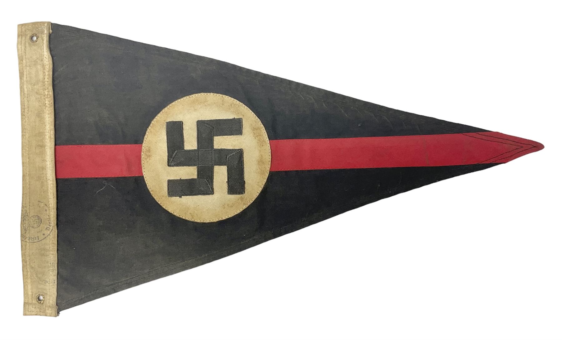 Replica WW2 German SA/NSKK pennant in black, red and white L42cm