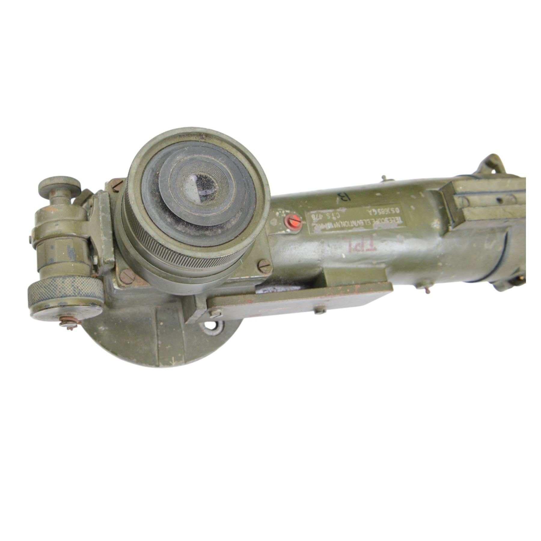 Barr & Stroud military issue type FT27 range finder no. 1009 dated 1916 stamped with broad arrow, in metal case, together with gun sights including ZRAK ON-59, MK II telescopic bearing, MK II telescope elevation and two tripods
