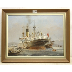  Colin Verity RSMA (British 1924-2011): Bank Line Tramp Steamer - 'In China Seas', oil on board signed, titled verso 38cm x 51cm Provenance: from the exors. of a North Yorkshire single owner collection of Maritime oils and watercolours  DDS - Artist's resale rights may apply to this lot    