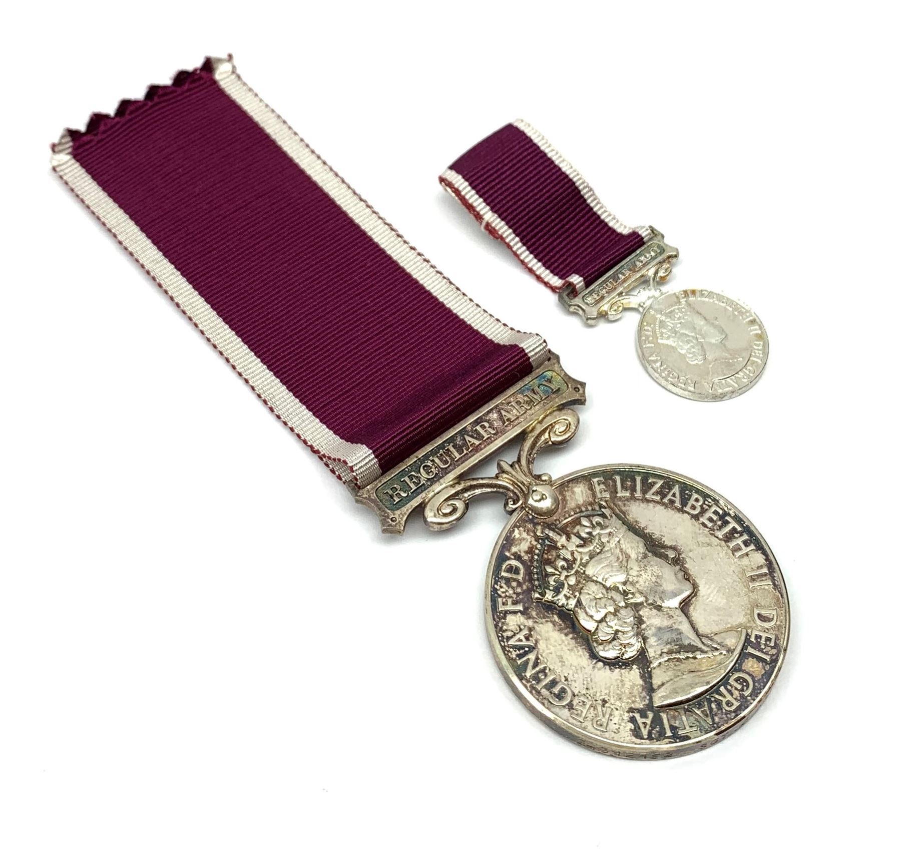 Queen Elizabeth II medal for Long Service and Good Conduct, awarded to '24312152 SGT J WILLOUGHBY RAMC', with unnamed miniature