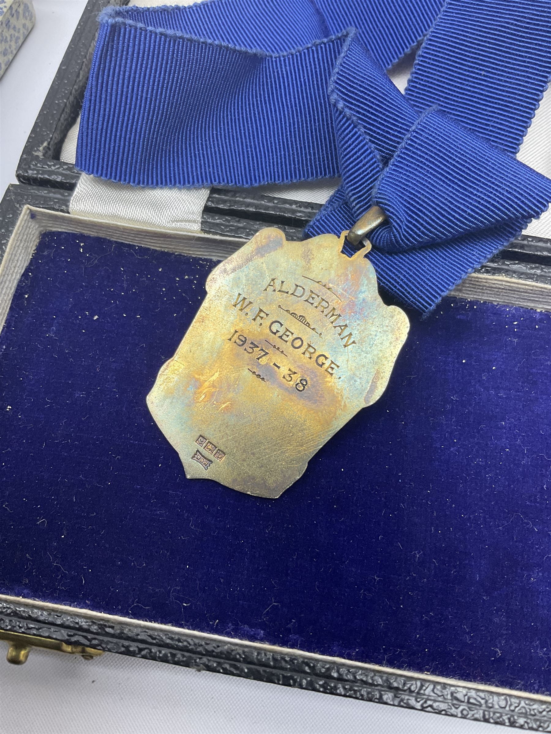 Vintage Christian Dior compact in original box, silver 'Past Mayor' medallion on ribbon by Walker & Hall boxed, Silver Bible pendant on bow brooch hallmarked, stamped 9ct gold cameo and a collection of vintage and later costume jewellery