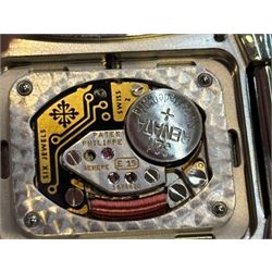 Patek Philippe Twenty~4 ladies stainless steel quartz wristwatch, sunburst grey dial with Roman numeral and diamond dot hour markers and diamond set case, on original bracelet, with fold-over clasp boxed