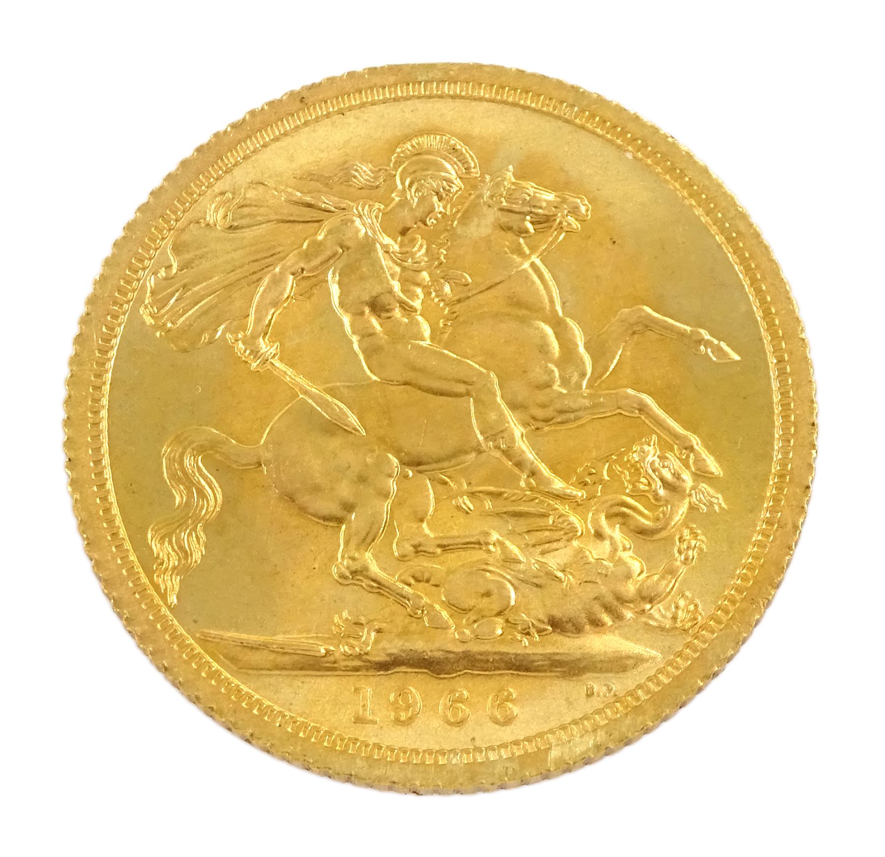 Queen Elizabeth II 1966 gold full sovereign coin