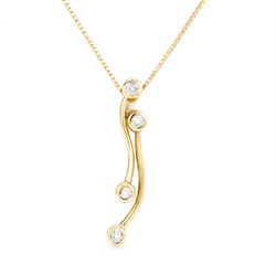 18ct gold pendant necklace, the pendant bezel set with four round brilliant cut diamonds, ...