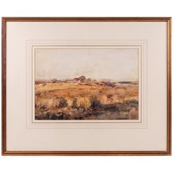 Joseph Richard Bagshawe (Staithes Group 1870-1909): Autumnal Landscape, watercolour signed 24cm x 35cm 
Provenance: exh. Walker Galleries, Harrogate, label verso