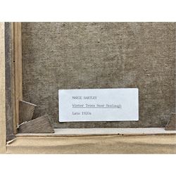 Marie Hartley (Yorkshire 1905-2006): 'Winter Trees near Healaugh', oil on canvas signed, titled on printed label verso 35cm x 29cm 