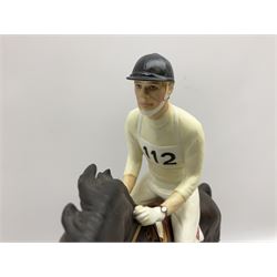 Royal Worcester figure of Laurieston and Richard Meade O.B.E., model number 45, by Doris Lindner circa 1974, with printed black mark beneath, H32cm, with original box