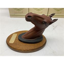 Beswick set of horse head wall plaques 'Champions all', comprising Arkle no.2700, The Minstrel no.2701, Red Rum no.2702, Troy no.2699, all with original boxes