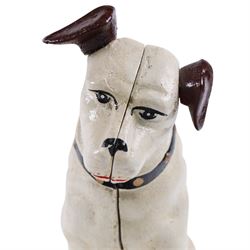 Cast iron replica Nipper dog money box, H26cm