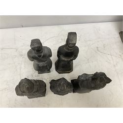Set of five Chinese 'Terracotta Warrior' style figures, tallest example H24cm 