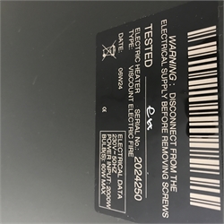 Viscount electric fire effect heater, W56cm, H64cm, D17cm