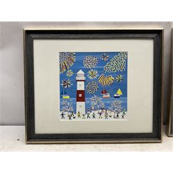 Gordon Barker (British 1960-): A Snowy Day on the Beach, acrylic signed 28cm x 28cm