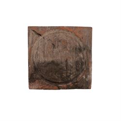 Three medieval tiles, decorated in relief, H10cm